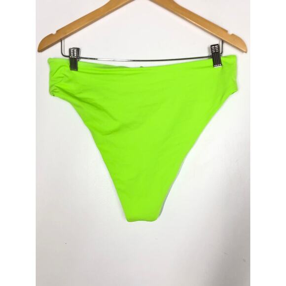 SKIMS Signature Swim Mid Waist Bikini Bottom Swimwear in Neon Green NWT XL - Picture 4 of 8